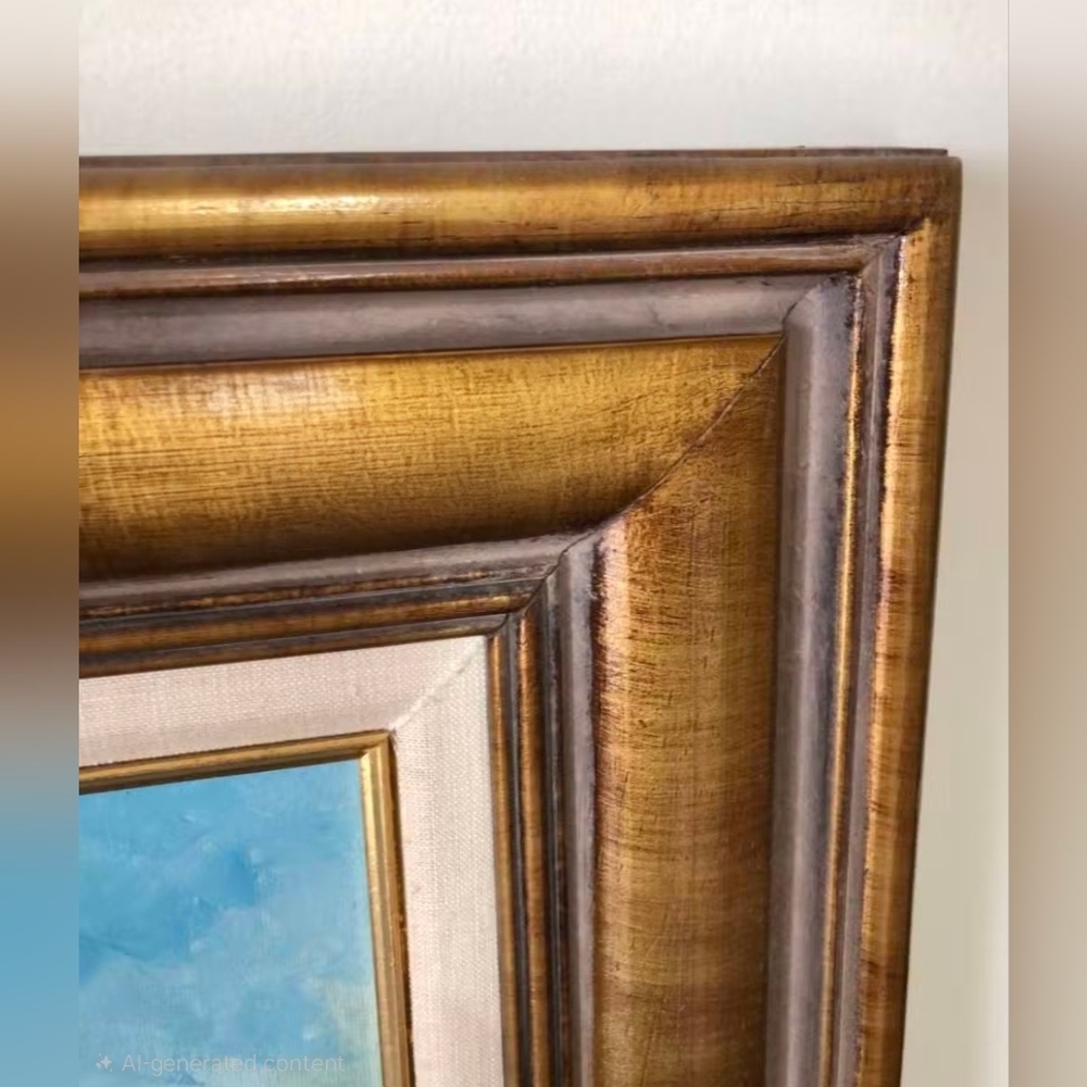 Vintage Signed Rogers Oil Painting | Wildflower Meadow Framed 40x24 - Picture 11 of 12